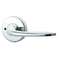 Lockwood VEL2-L1 Velocity Privacy Lever Set On Large Round Rose - Chrome Plate - Display Pack