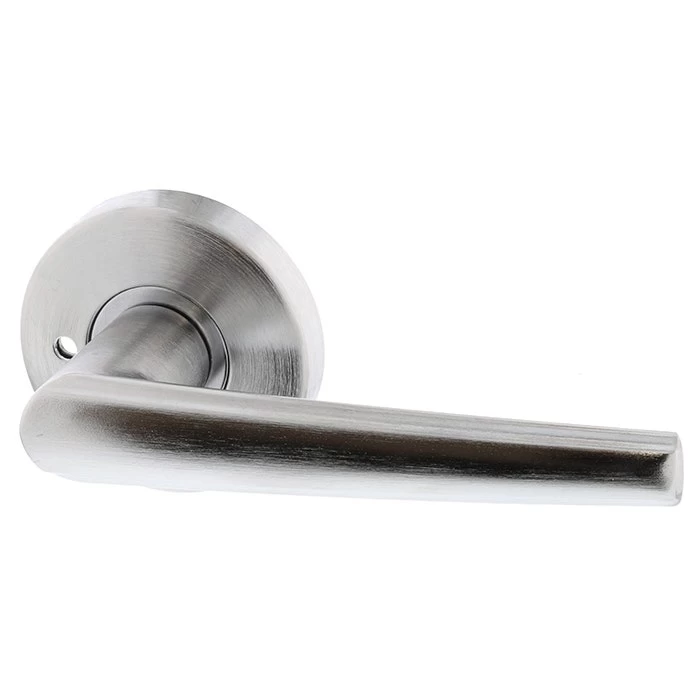 Lockwood VEL2-L2 Velocity Privacy Lever Set On Large Round Rose - Satin Chrome Brushed - Display Pack 3 Lockwood VEL2-L2 Velocity Privacy Lever Set On Large Round Rose - Satin Chrome Brushed - Display Pack