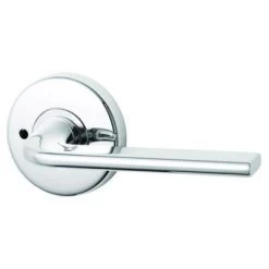 Lockwood VEL2-L4 Velocity Privacy Lever Set On Large Round Rose - Chrome Plate - Display Pack