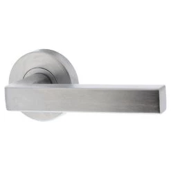 Lockwood VSR1-29A Velocity Passage Lever Set On Small Round Rose - Satin Chrome Brushed