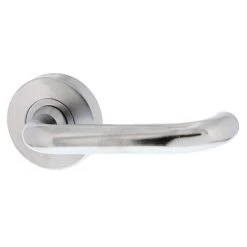 Lockwood VSR1-37 Velocity Passage Lever Set On Small Round Rose - Satin Chrome Brushed