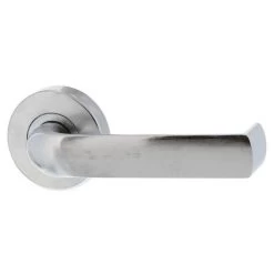 Lockwood VSR1-L5 Velocity Passage Lever Set On Small Round Rose - Satin Chrome Brushed