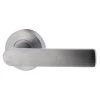 Lockwood VSR2-L3 Velocity Privacy Lever Set On Small Round Rose - Satin Chrome Brushed -Security Door Locks lwvsr2 l3sc 1