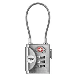 Yale YTP3 - 32mm Combination Nickle Plated Zinc Padlock - 350mm Wire Shackle