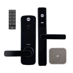 Yale Unity Smart Entrance Lock, Screen Door Lock, Key Pad And Connect Plus Bridge - Matte Black