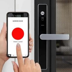 Yale Unity Smart Screen Door Lock With Connect Plus Bridge - Silver -Security Door Locks lwyurssdl1 5 2