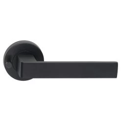 Dormakaba Vision 8300/10 Privacy Lever Set On Round Rose Inc Latch - Black