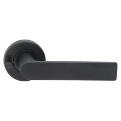 Dormakaba Vision 8300/14 Privacy Lever Set On Round Rose Inc Latch - Black