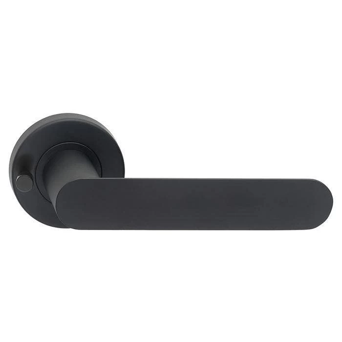 Dormakaba Vision 8300/17 Privacy Lever Set On Round Rose Inc Latch - Black 2 Dormakaba Vision 8300/17 Privacy Lever Set On Round Rose Inc Latch - Black