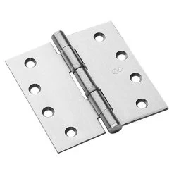 Novas Ball Bearing Fixed Pin Butt Hinge - Satin Stainless Steel - 100x100x2.5mm