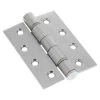 Novas Fixed Pin Butt Hinge - Satin Stainless Steel - 100x75x3.2mm -Security Door Locks nh05 107532slbfp ss 1