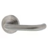 Novas B04-50 Privacy Lever Set On Round Rose - Satin Stainless Steel -Security Door Locks nh60 b04 50 sss 1