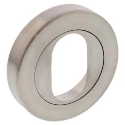 Parisi 389-U Oval Cylinder Escutcheon Round - Satin Chrome