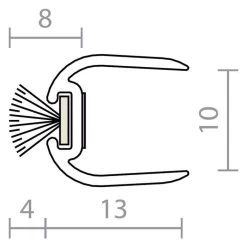 Raven RP103 Astragal For Frameless Glass - 3000mm - Clear Polycarbonate