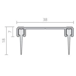 Raven RP129Si Door Bottom Sweep Seal 18mm - Clear Anodised Aluminium