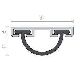 Raven RP31 Door Bottom Sweep Seal 17mm - Clear Anodised Aluminium