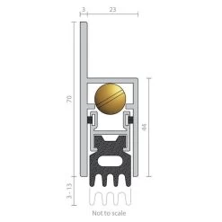 Raven RP38 Automatic Door Bottom Seal - Clear Anodised Aluminium