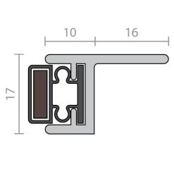 Raven RP39 Magnetic Astragal Seal - Clear Anodised Aluminium