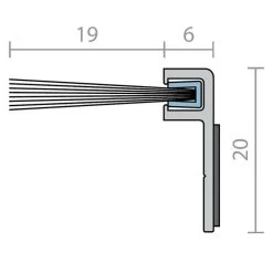 Raven RP49 Brush Seal 19mm - Clear Anodised Aluminium