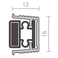 Raven RP65 Magnetic Astragal Seal - Clear Anodised Aluminium