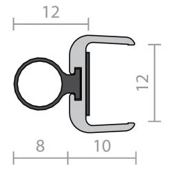 Raven RP79H Astragal For Frameless Glass - 3000mm - Clear Anodised Aluminium
