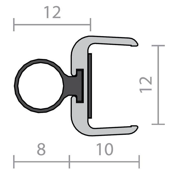 Raven RP79H Astragal For Frameless Glass - 3000mm - Clear Anodised Aluminium 3 Raven RP79H Astragal For Frameless Glass - 3000mm - Clear Anodised Aluminium