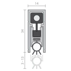 Raven RP8si Automatic Door Bottom Seal - Clear Anodised Aluminium