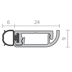Raven RP93Si Perimeter Seal - Clear Anodised Aluminium