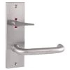 Sabre Indicating Lever With Accessible Turn For Dormakaba 2600 And 2900 On Wide Plate Visible Fix - Left Hand - Satin Stainless Steel -Security Door Locks s a sab wpsd via h01l ss 1