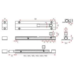 Sabre BB01 Barrel Bolt - Satin Chrome - 150mm -Security Door Locks sab bb01 150 sc 2