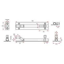 Sabre BB03 - Barrel Bolt Necked - Satin Chrome -Security Door Locks sab bb03 3