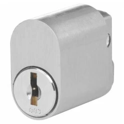 Sabre 570 Oval Cylinder X Cam - Keyed Fire Department 003 - Satin Chrome