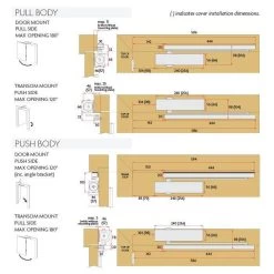 Sabre 514 Cam Action Push Side Door Closer - Satin Stainless Steel -Security Door Locks sab dcca514 push sss 3