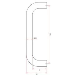 Sabre D Handle - Satin Stainless Steel - 150x16mm -Security Door Locks sab dh07 sss 2