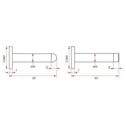 Sabre 510 Extended Door Stop Rose Mount - Satin Stainless Steel -Security Door Locks sab ds510 sss 3