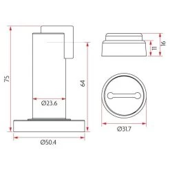 Sabre M01 Magnetic Floor And Wall Stop - Satin Chrome -Security Door Locks sab dsm01 sc 2