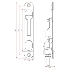 Sabre Flush Bolt Aluminum - Satin Chrome - 300mm -Security Door Locks sab fb a 300 ca 5