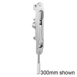 Sabre 600mm Flush Bolt Aluminum - Satin Chrome -Security Door Locks sab fb a 600 ca 3