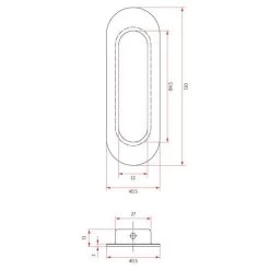 Sabre 120mm Radius Flush Pull - Satin Stainless Steel -Security Door Locks sab fp02 120 sss 2