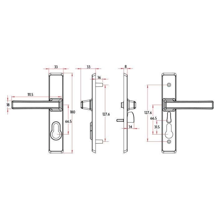 Sabre HSDL Hinged Security Screen Door Lock Square - Black 4 Sabre HSDL Hinged Security Screen Door Lock Square - Black - Image 2