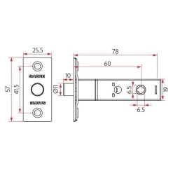 Sabre PB-60mm Backset Privacy Bolt -Security Door Locks sab pb 60 sss 3