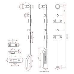 Sabre PB03 - Off Set Visible Fix Panic Bolt - Satin Stainless Steel -Security Door Locks sab pb03 450 sss 2 1