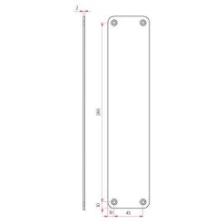 Sabre 300x65mm Push Plate Visible Fix - Satin Stainless Steel -Security Door Locks sab ppvis365 sss 2