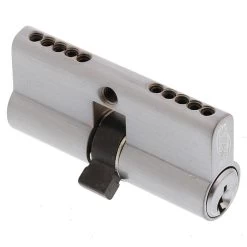 Superior Brass Euro Double Cylinder - Fixed Cam - Satin Chrome - 65mm