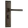 Tradco 0678P Menton Lever On Privacy Long Backplate - Antique Brass