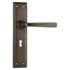 Tradco 0679 Menton Lever On Skeleton Key Long Backplate - Antique Brass -Security Door Locks tha 0679 1