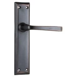 Tradco 0681 Menton Lever On Passage Long Backplate - Antique Copper