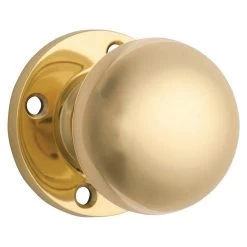 Tradco 0694 Retro Fit Mortice Knob On Round Rose - Polished Brass