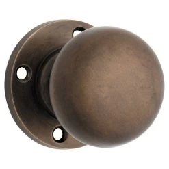 Tradco 0695 Retro Fit Mortice Knob On Round Rose - Antique Copper