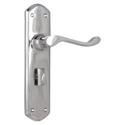 Tradco 0890P Windsor Lever On Privacy Long Backplate - Chrome Plate